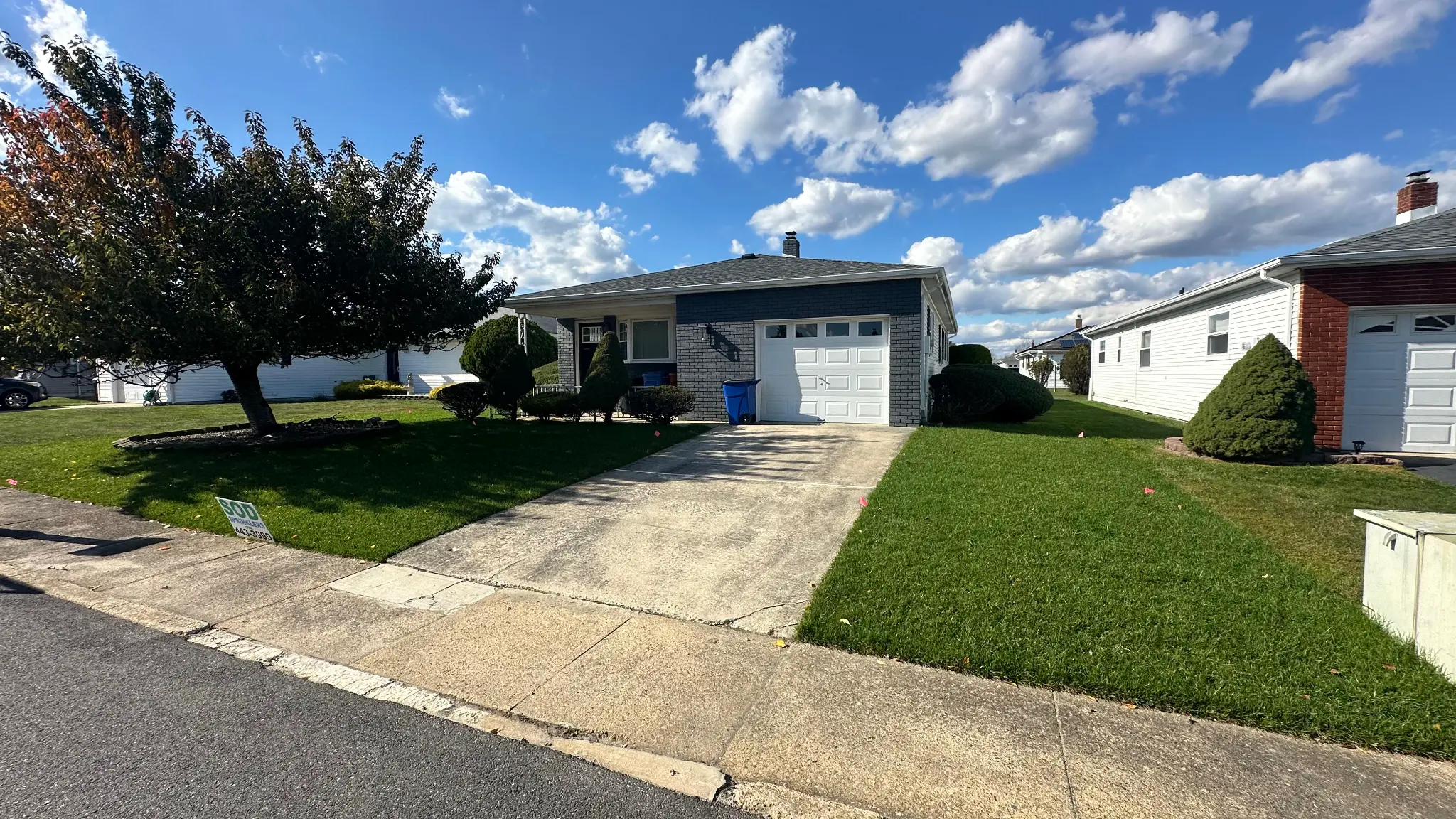 Beautiful green lawn installed by Ocean County Sod